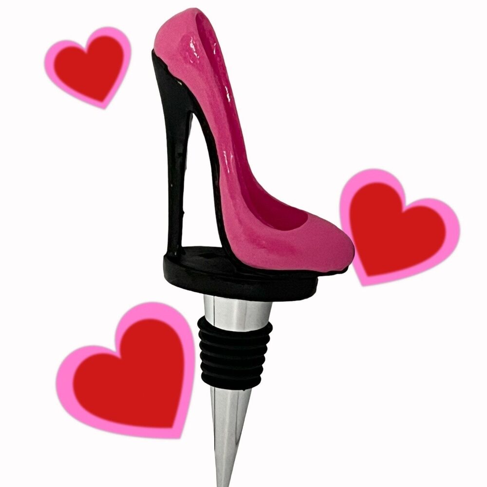Chic High Heel Stiletto Shoe Wine Stopper - PINK